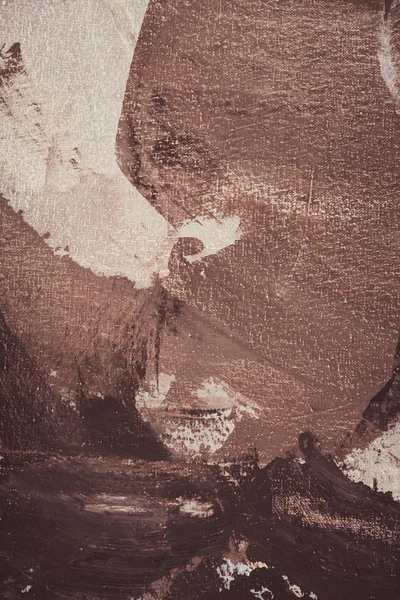 soyut akrilik resim üzerinde kahverengi fırça darbeleri  