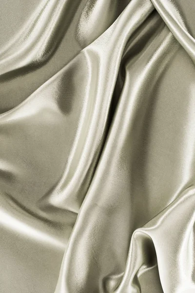 Metallic Silver Crumpled Satin Fabric Background — Stock Photo, Image
