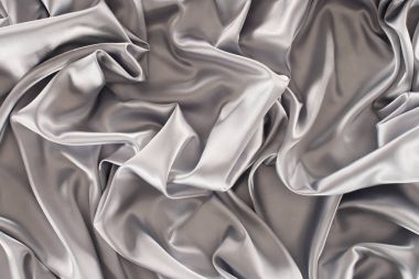 crumpled silver satin fabric background clipart