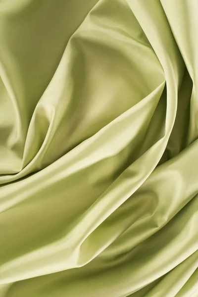 Green Crumpled Shiny Silk Fabric Background — Free Stock Photo