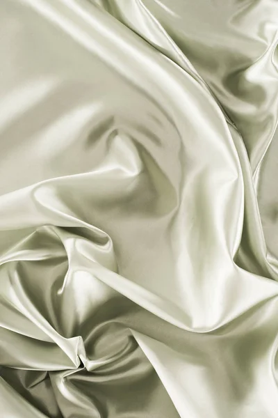 Silver Green Shiny Silk Fabric Background — Stock Photo, Image