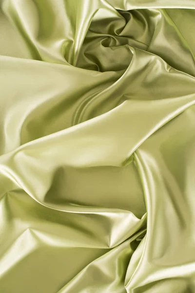 Green Shiny Silk Fabric Background — Stock Photo, Image