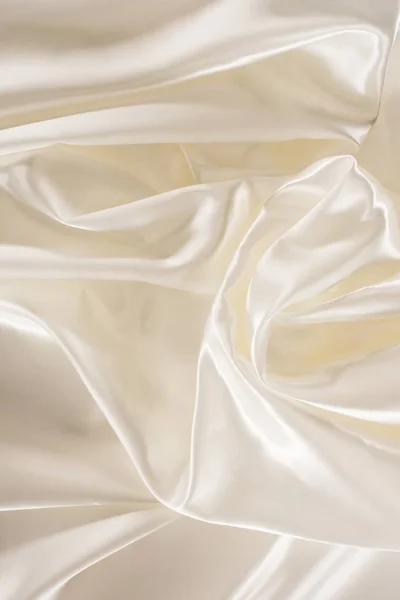 Ivory Soft Shiny Silk Fabric Background — Stock Photo, Image