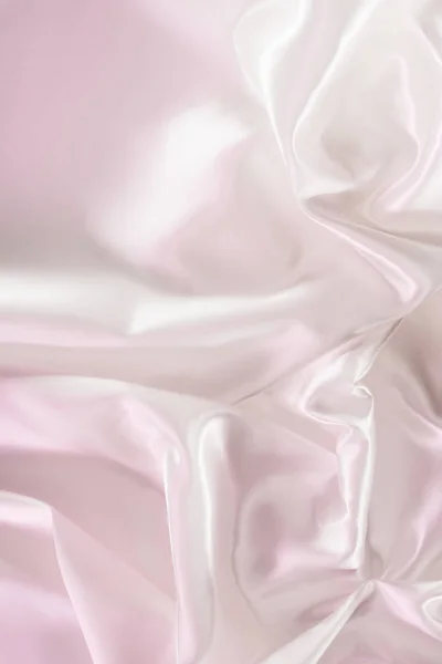 Hellrosa Zerknüllt Glänzende Seide Stoff Hintergrund — Stockfoto
