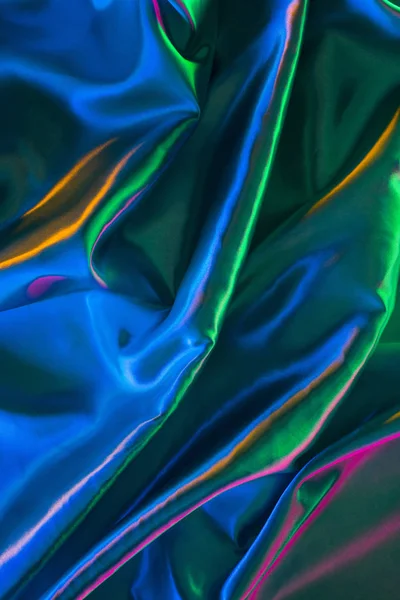 Blue Green Shiny Silk Fabric Background — Free Stock Photo