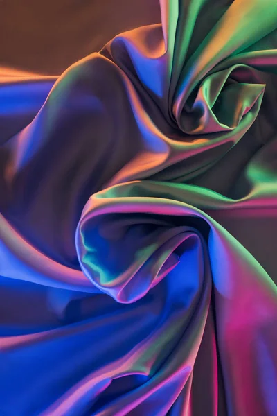 Blue Green Shiny Silk Fabric Background — Stock Photo, Image