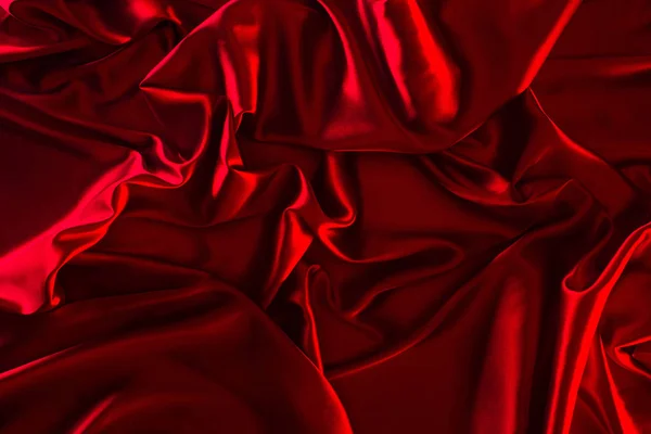 Red Shiny Silk Fabric Background — Stock Photo, Image