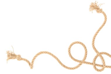 Deniz ip üzerinde beyaz izole knot ile Üstten Görünüm