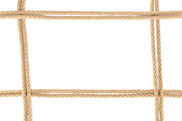 Top View Arranged Nautical Ropes Isolated White — Free Stock Photo