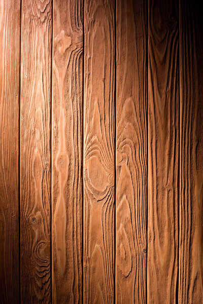 Wooden fence planks background painted in brown