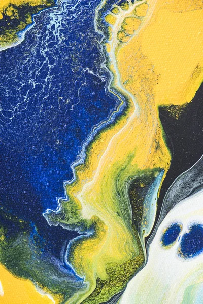Жовтий Синій Творчий Живопис Абстрактний Фон — стокове фото