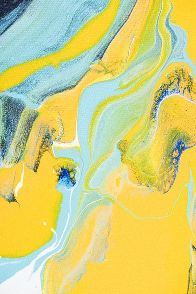 Abstract Acrylic Texture Yellow Light Blue Paint — Stock Photo, Image