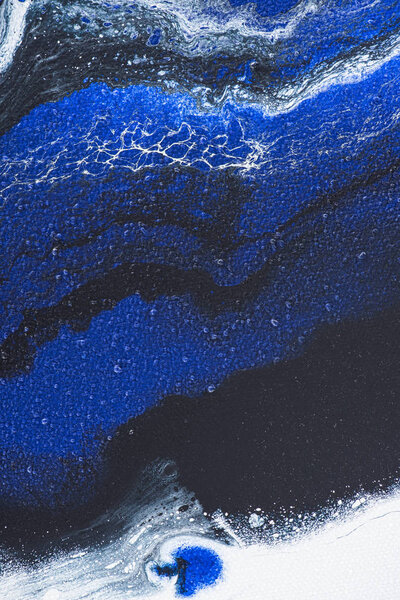 Abstract texture with blue oil paint