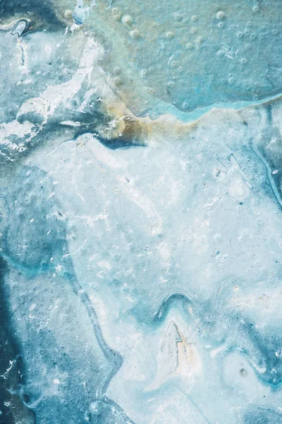 Nahaufnahme Von Abstraktem Hintergrund Mit Hellblauer Und Weißer Ölfarbe — Stockfoto