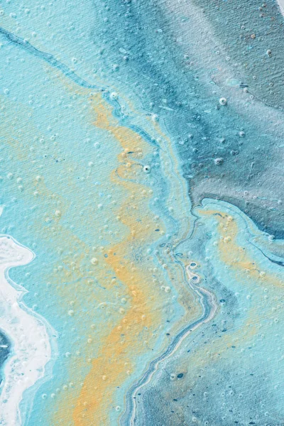 Abstrakta Ljusblå Och Gul Texturerat Oljemålning — Stockfoto