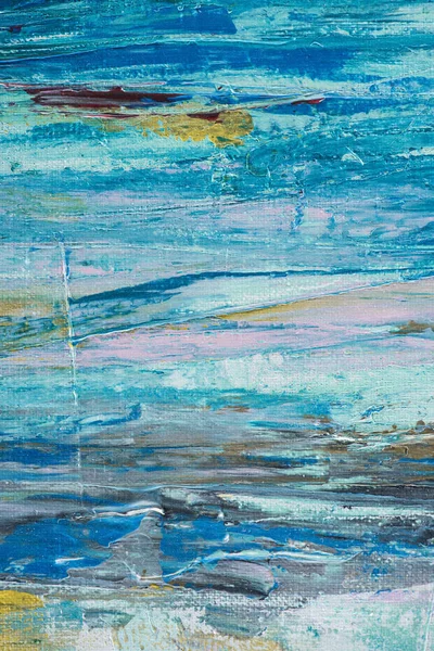 Close Blue Brush Strokes Oil Paint — Stock Photo, Image