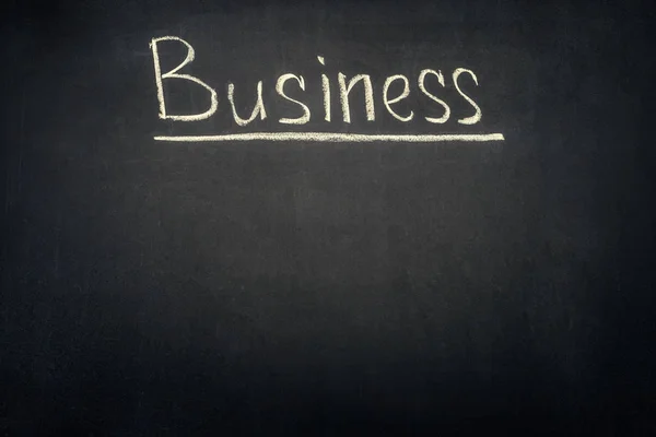 Business Underlined Inscription Dark Chalkboard — Stock Photo, Image
