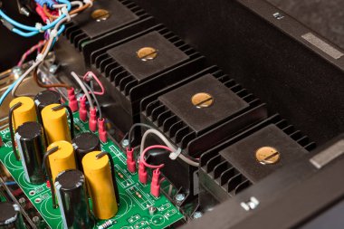 Anakart yakından görmek ve parça elektronik detaylar ile 