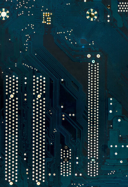 Closeup view of electronic circuit mainboard