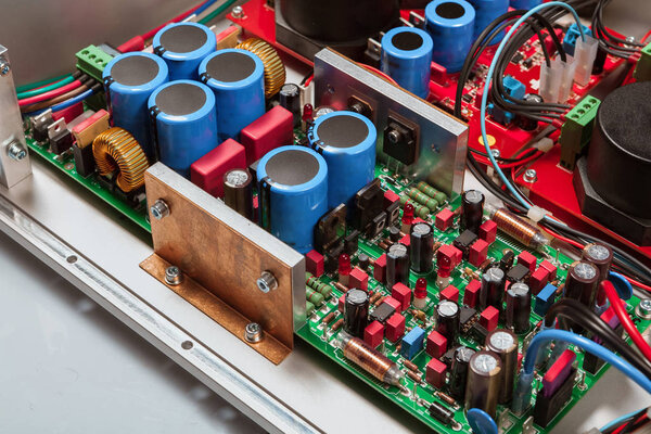 Closeup view of electronic circuit board