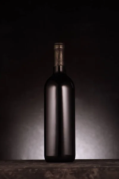 Botella Única Vino Tinto Lujo Negro — Foto de Stock