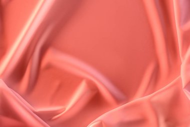 close up view of elegant pink silky fabric as background clipart