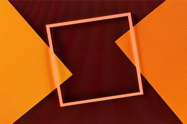 renkli kağıt sayfalarının ve çerçeve arka plan düzenlemenin Üstten Görünüm