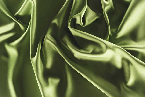 Close View Elegant Green Silk Cloth Backdrop — Stock Photo, Image