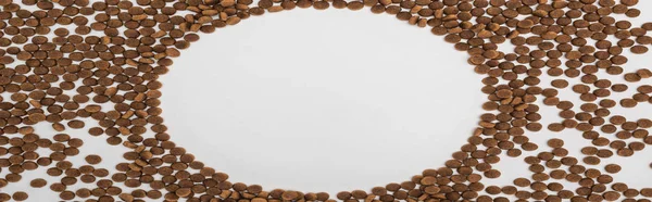 Frame Dry Pet Food Isolated White Panoramic Shot — Stock Photo, Image