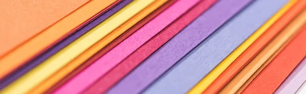 Panoramiczne Ujęcie Kolorowych Jasnych Czystych Papierów — Zdjęcie stockowe