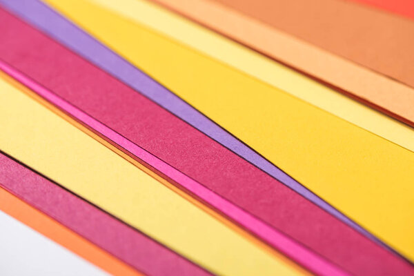 close up of colorful, bright and blank papers