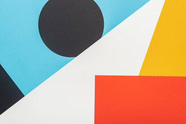 вид сверху на красочный абстрактный геометрический фон
