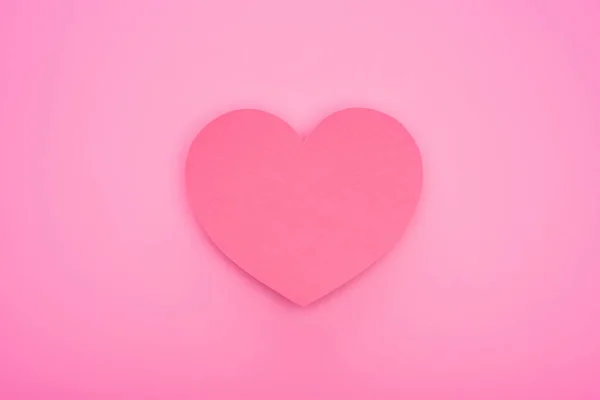 Top View Empty Paper Heart Isolated Pink — Stock Photo, Image