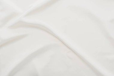 Top view of wavy white cotton tablecloth clipart