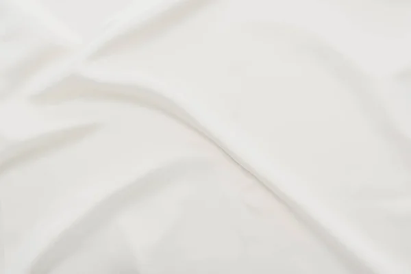 Top View Wavy White Cotton Tablecloth — Stock Photo, Image