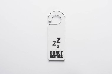 top view of do no disturb sign on white background clipart