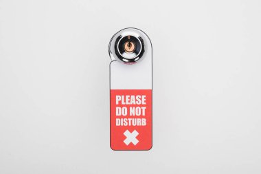 please do no disturb sign on handle with lock on white background clipart