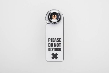 please do no disturb sign on handle with lock on white background clipart