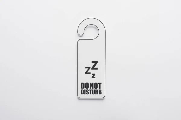 Top View Disturb Sign White Background — Stock Photo, Image