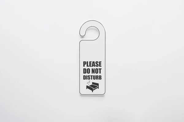 Top View Please Disturb Sign White Background — Stock Photo, Image