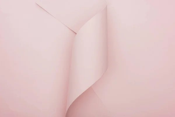 Top View Pink Paper Swirl Pink Background — 图库照片