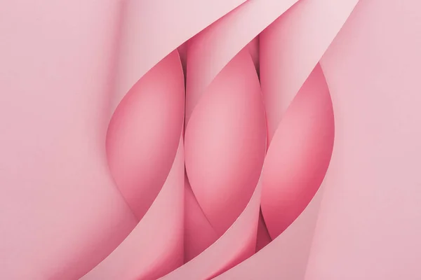 Top View Pink Paper Swirls Pink Background — 스톡 사진
