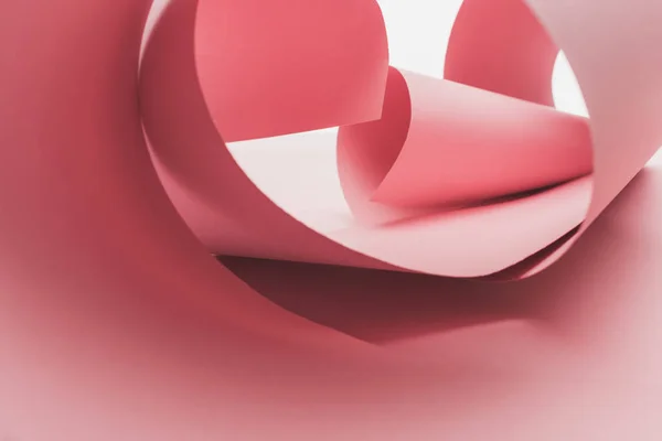 Pink Paper Swirls Shadow Isolated White — Stok fotoğraf