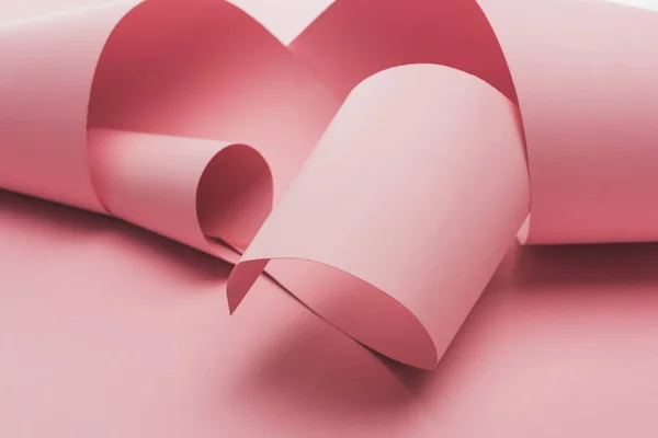 Pink Paper Swirls Shadow Pink Background — 图库照片
