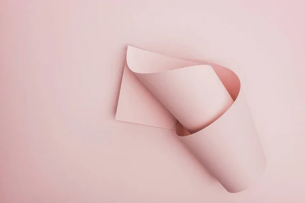 Top View Pink Paper Swirl Pink Background — Stok fotoğraf