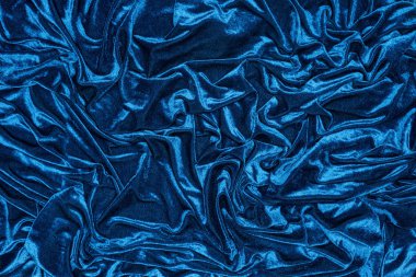 Top view of background with wavy blue cloth clipart