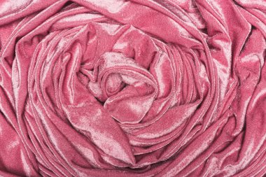 Top view of background of twisted pink velvet cloth clipart