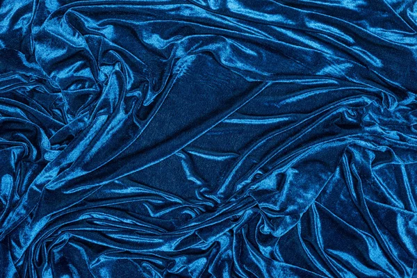 Mavi Kadife Kumaşın Arka Planının Üst Görünümü — Stok fotoğraf