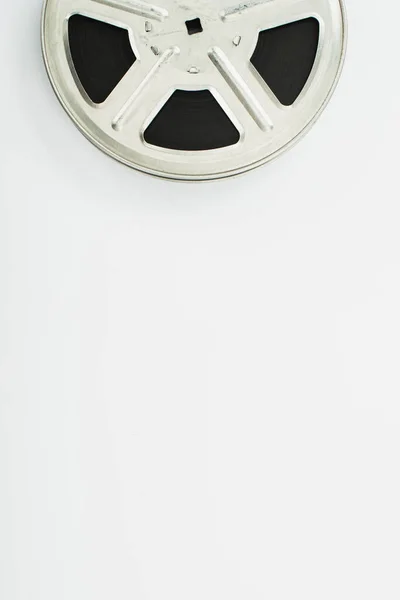 Top View Old Film Reel White Background — Stock Photo, Image