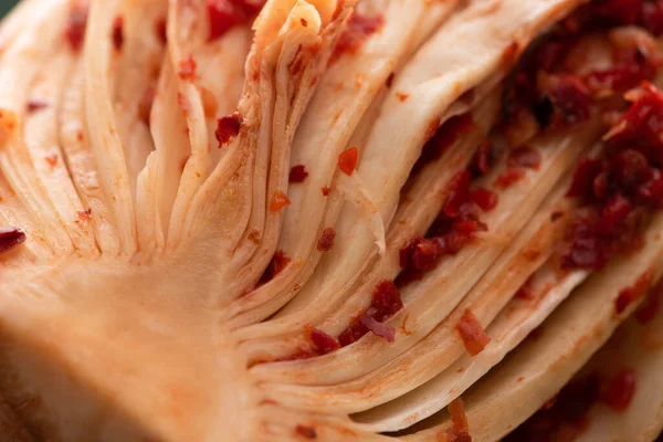 Närbild Läckra Koreanska Kimchi Kål — Stockfoto